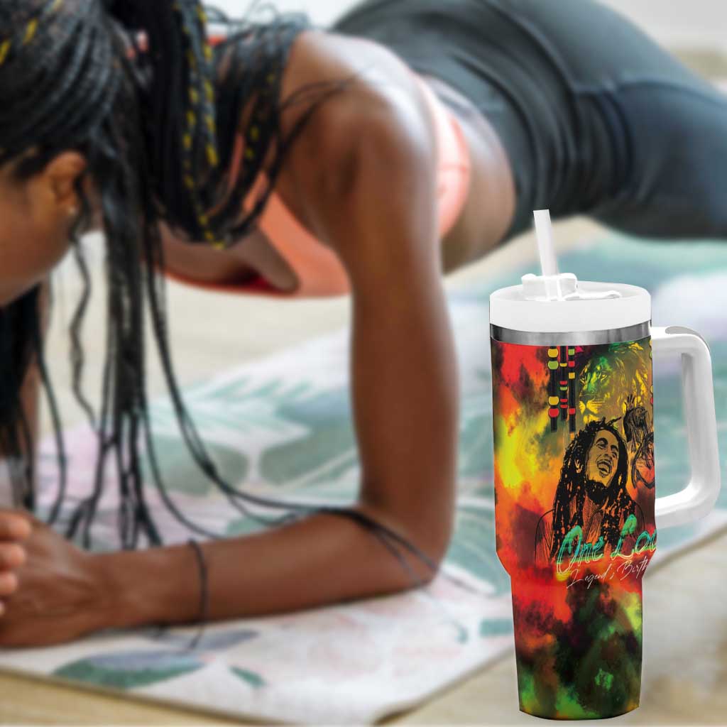 Afro-Jamaican Reggae Legend's Birthday Tumbler With Handle One Love Jamaica