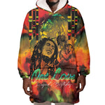 Afro-Jamaican Reggae Legend's Birthday Wearable Blanket Hoodie One Love Jamaica