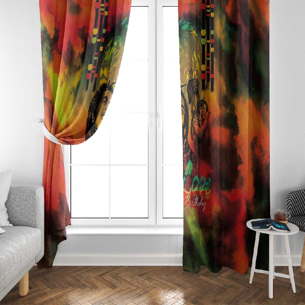 Afro-Jamaican Reggae Legend's Birthday Window Curtain One Love Jamaica