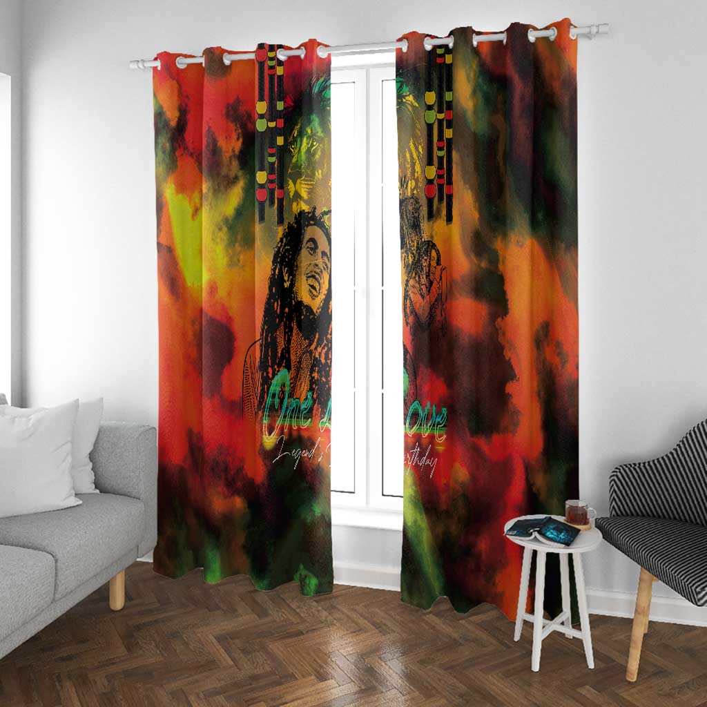 Afro-Jamaican Reggae Legend's Birthday Window Curtain One Love Jamaica