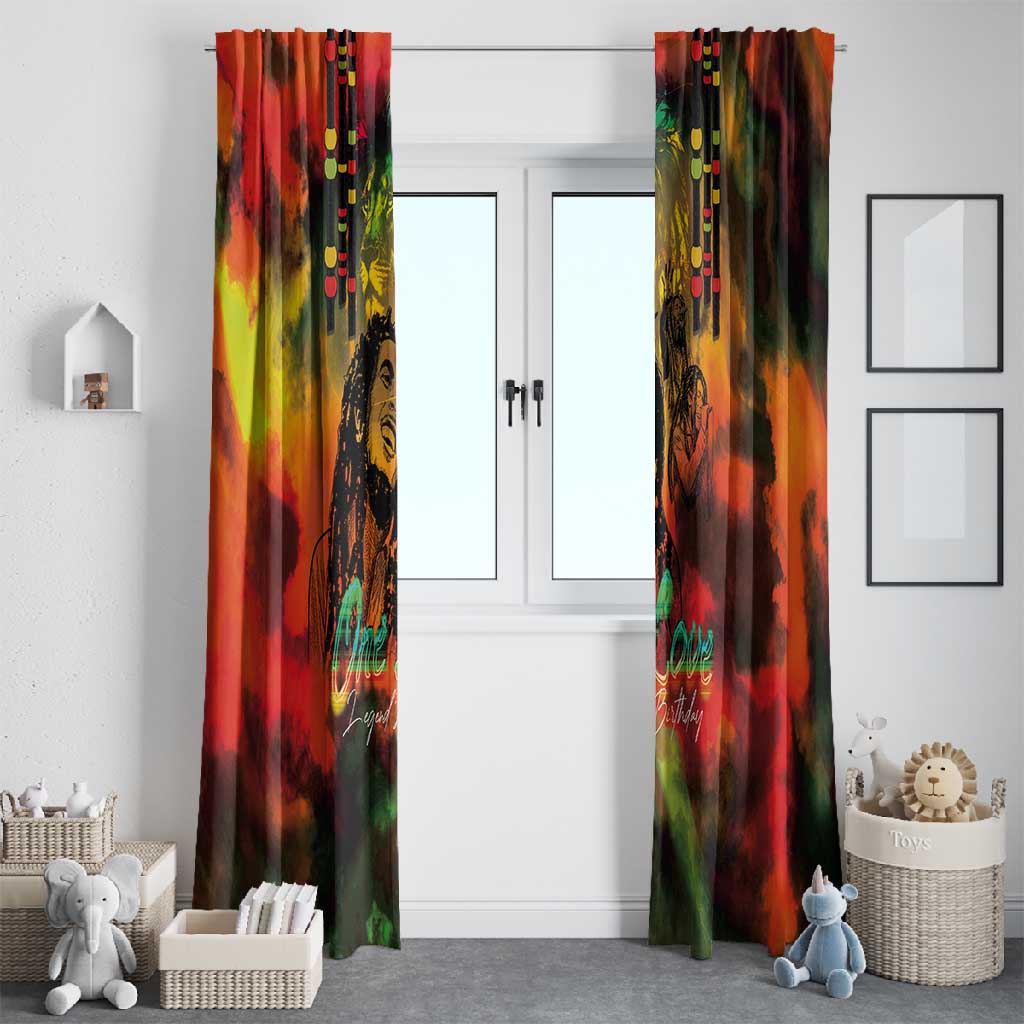 Afro-Jamaican Reggae Legend's Birthday Window Curtain One Love Jamaica
