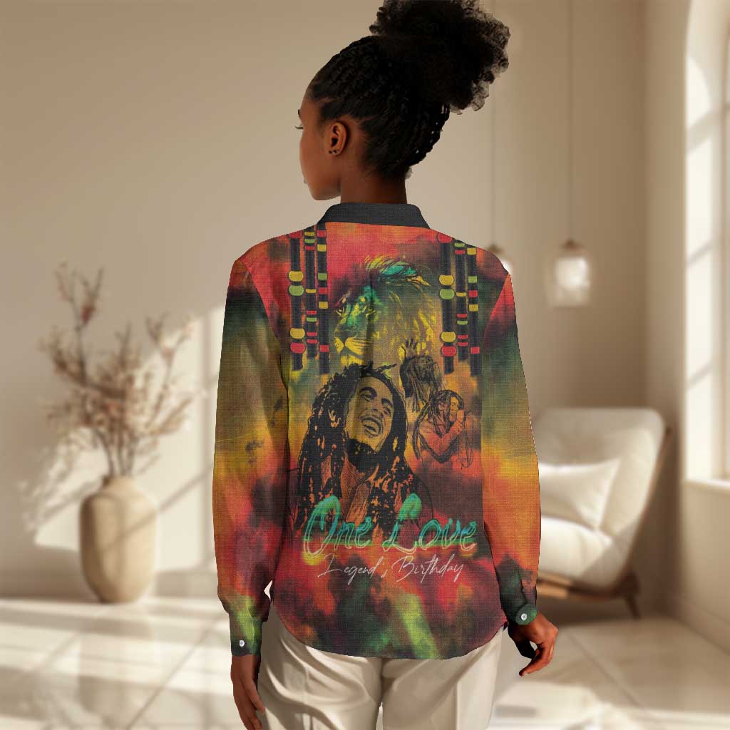 Afro-Jamaican Reggae Legend's Birthday Women Casual Shirt One Love Jamaica LT03