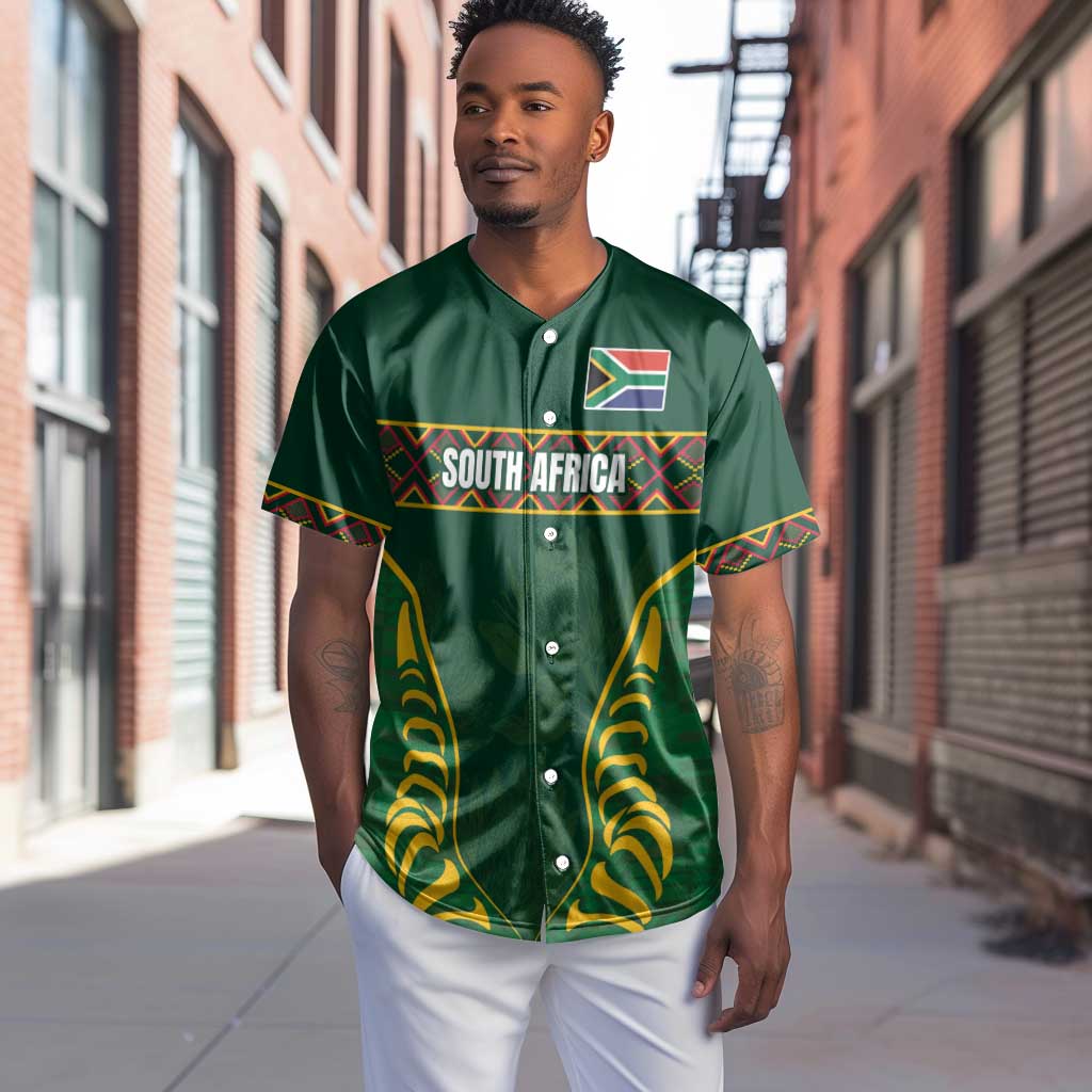 Custom South Africa Rugby Baseball Jersey Springboks Spirit and King Protea