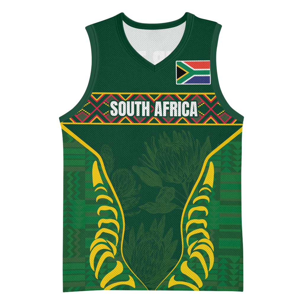 Custom South Africa Rugby Basketball Jersey Springboks Spirit and King Protea - African Pride