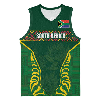 Custom South Africa Rugby Basketball Jersey Springboks Spirit and King Protea - African Pride