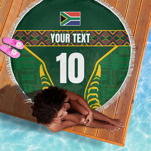 Custom South Africa Rugby Beach Blanket Springboks Spirit and King Protea
