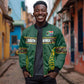 Custom South Africa Rugby Bomber Jacket Springboks Spirit and King Protea