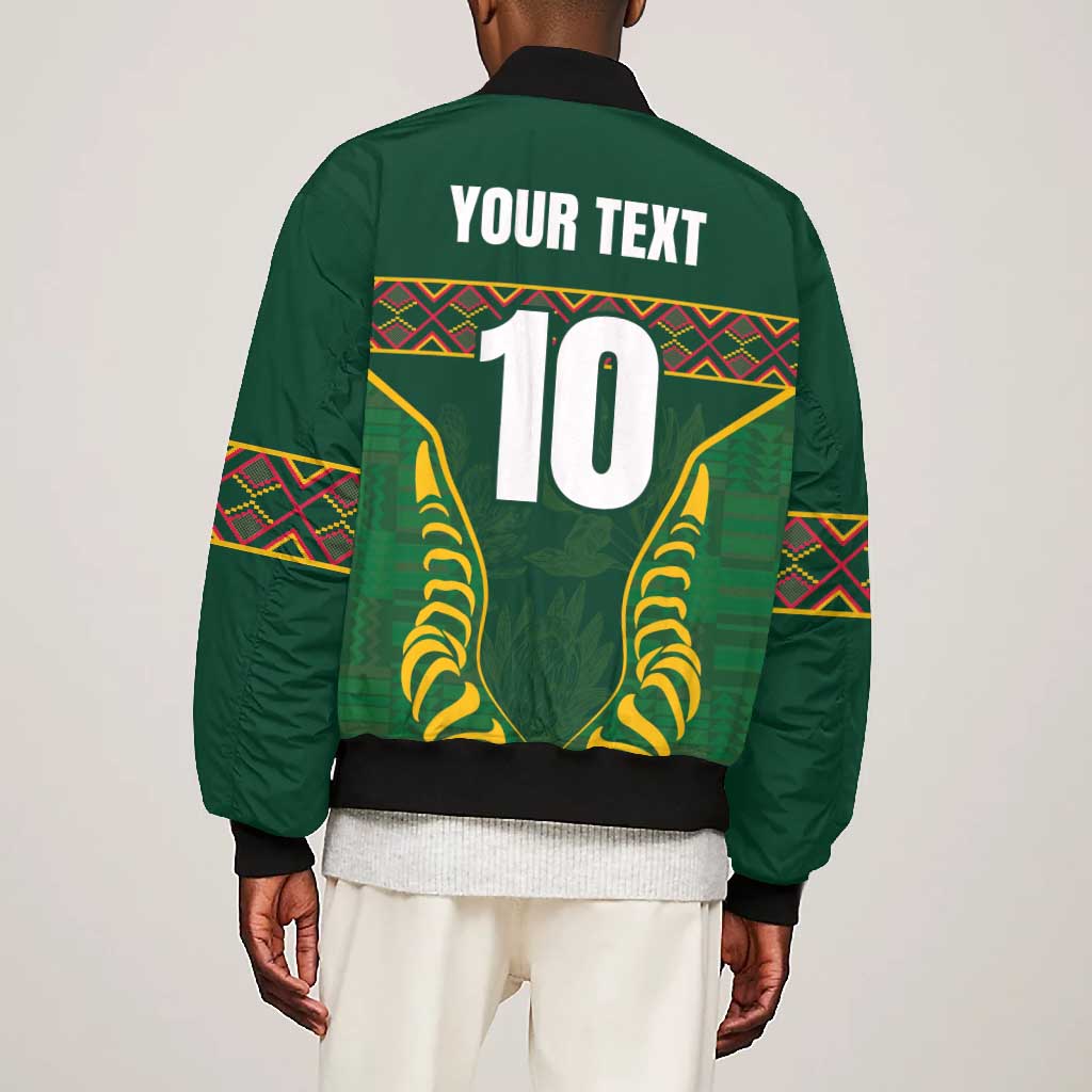Custom South Africa Rugby Bomber Jacket Springboks Spirit and King Protea