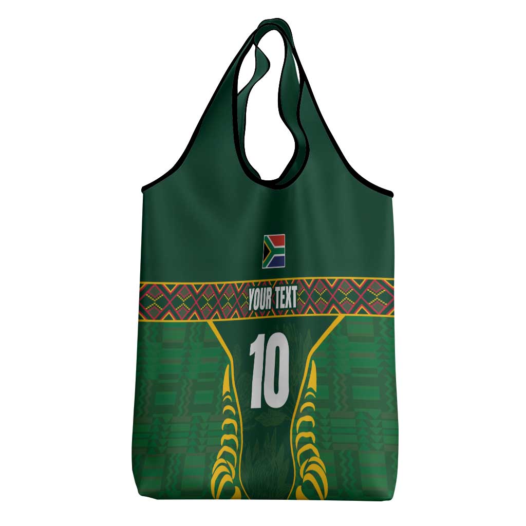 Custom South Africa Rugby Grocery Bag Springboks Spirit and King Protea