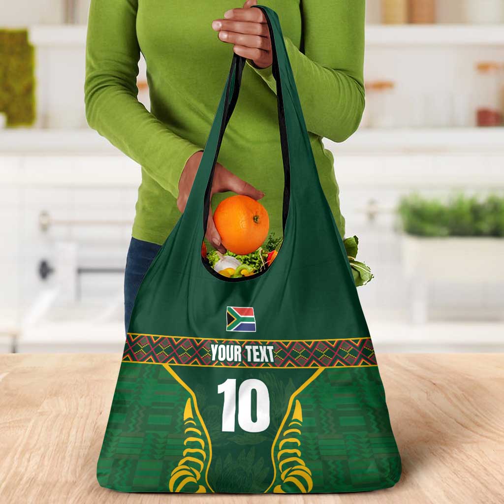 Custom South Africa Rugby Grocery Bag Springboks Spirit and King Protea