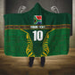 Custom South Africa Rugby Hooded Blanket Springboks Spirit and King Protea