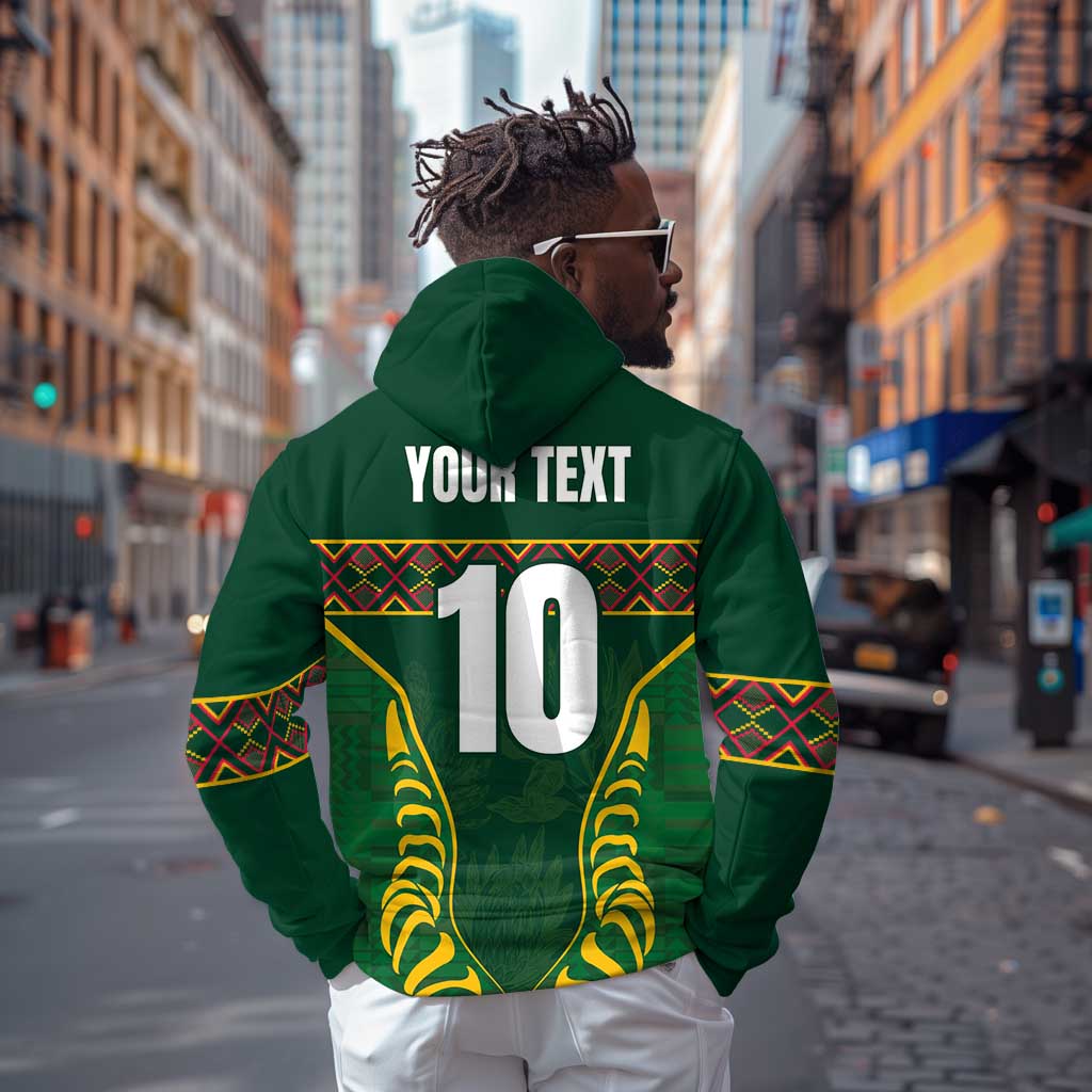 Custom South Africa Rugby Hoodie Springboks Spirit and King Protea