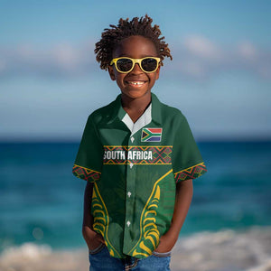 Custom South Africa Rugby Kid Hawaiian Shirt Springboks Spirit and King Protea