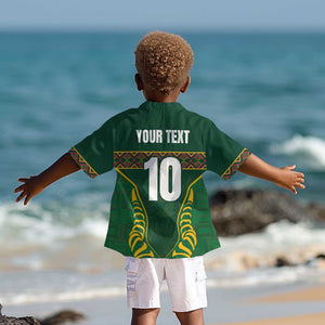 Custom South Africa Rugby Kid Hawaiian Shirt Springboks Spirit and King Protea