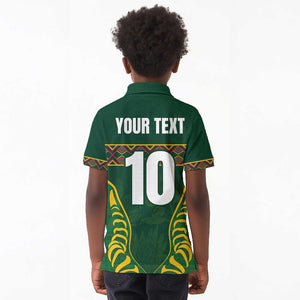 Custom South Africa Rugby Kid Polo Shirt Springboks Spirit and King Protea