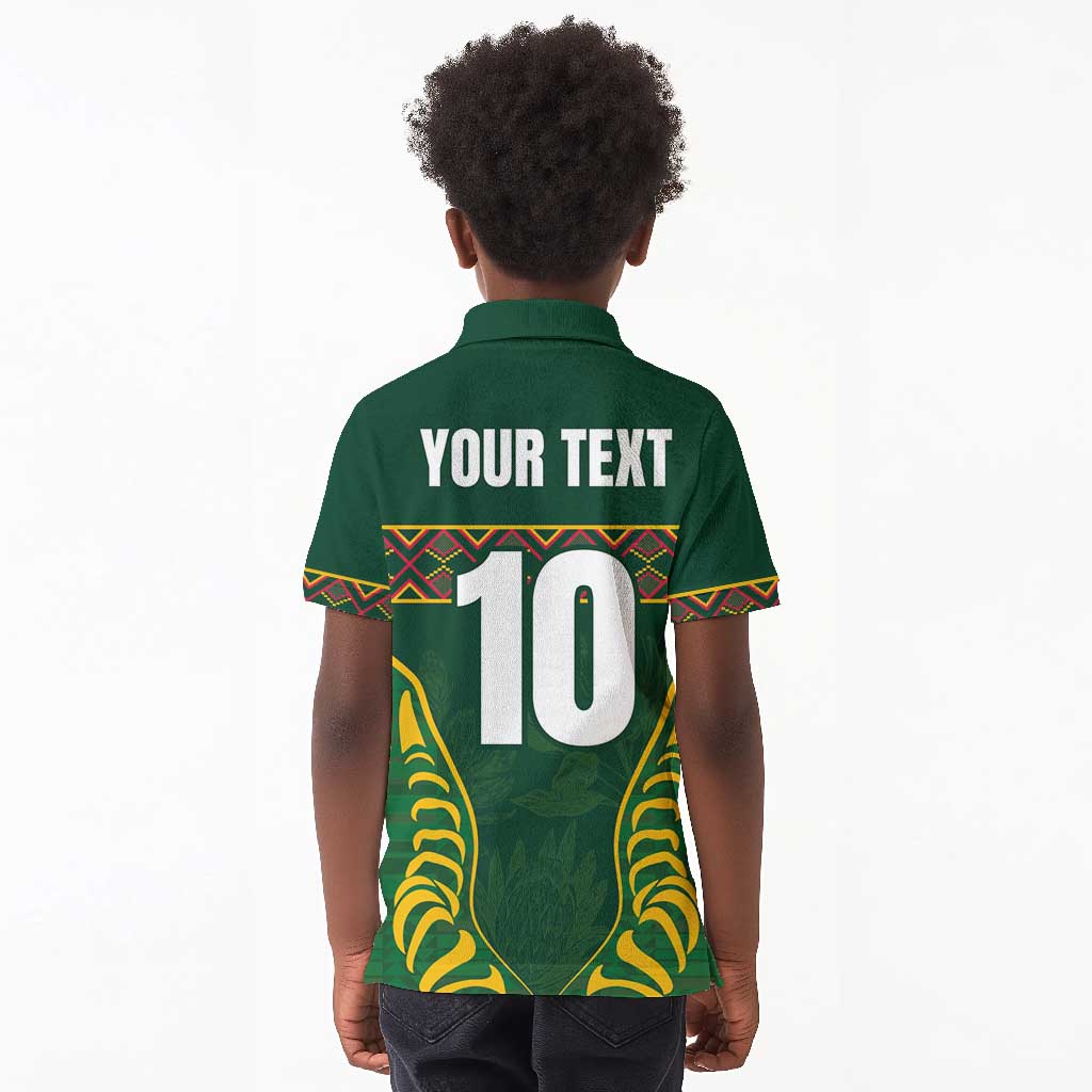 Custom South Africa Rugby Kid Polo Shirt Springboks Spirit and King Protea