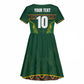 Custom South Africa Rugby Kid Short Sleeve Dress Springboks Spirit and King Protea