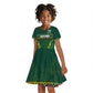 Custom South Africa Rugby Kid Short Sleeve Dress Springboks Spirit and King Protea
