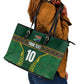 Custom South Africa Rugby Leather Tote Bag Springboks Spirit and King Protea