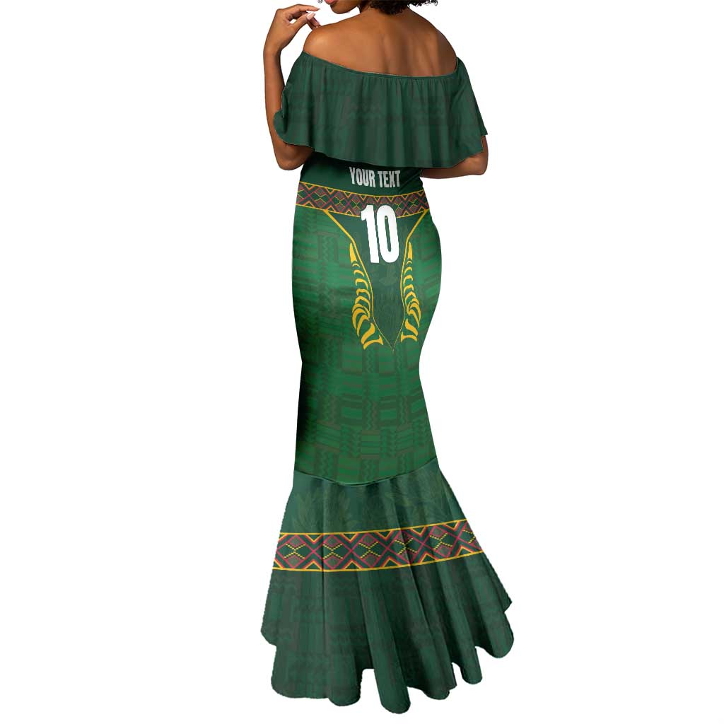 Custom South Africa Rugby Mermaid Dress Springboks Spirit and King Protea