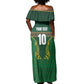 Custom South Africa Rugby Off Shoulder Maxi Dress Springboks Spirit and King Protea
