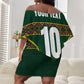 Custom South Africa Rugby Off Shoulder Short Dress Springboks Spirit and King Protea