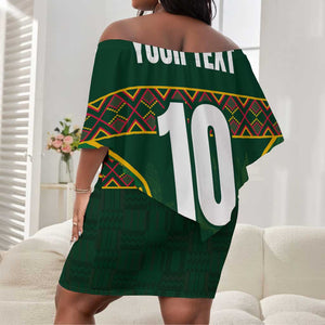 Custom South Africa Rugby Off Shoulder Short Dress Springboks Spirit and King Protea