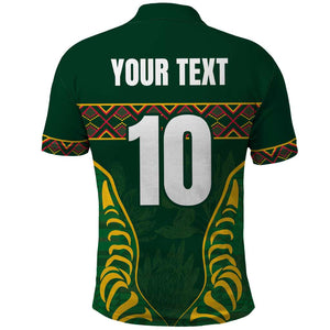 Custom South Africa Rugby Polo Shirt Springboks Spirit and King Protea