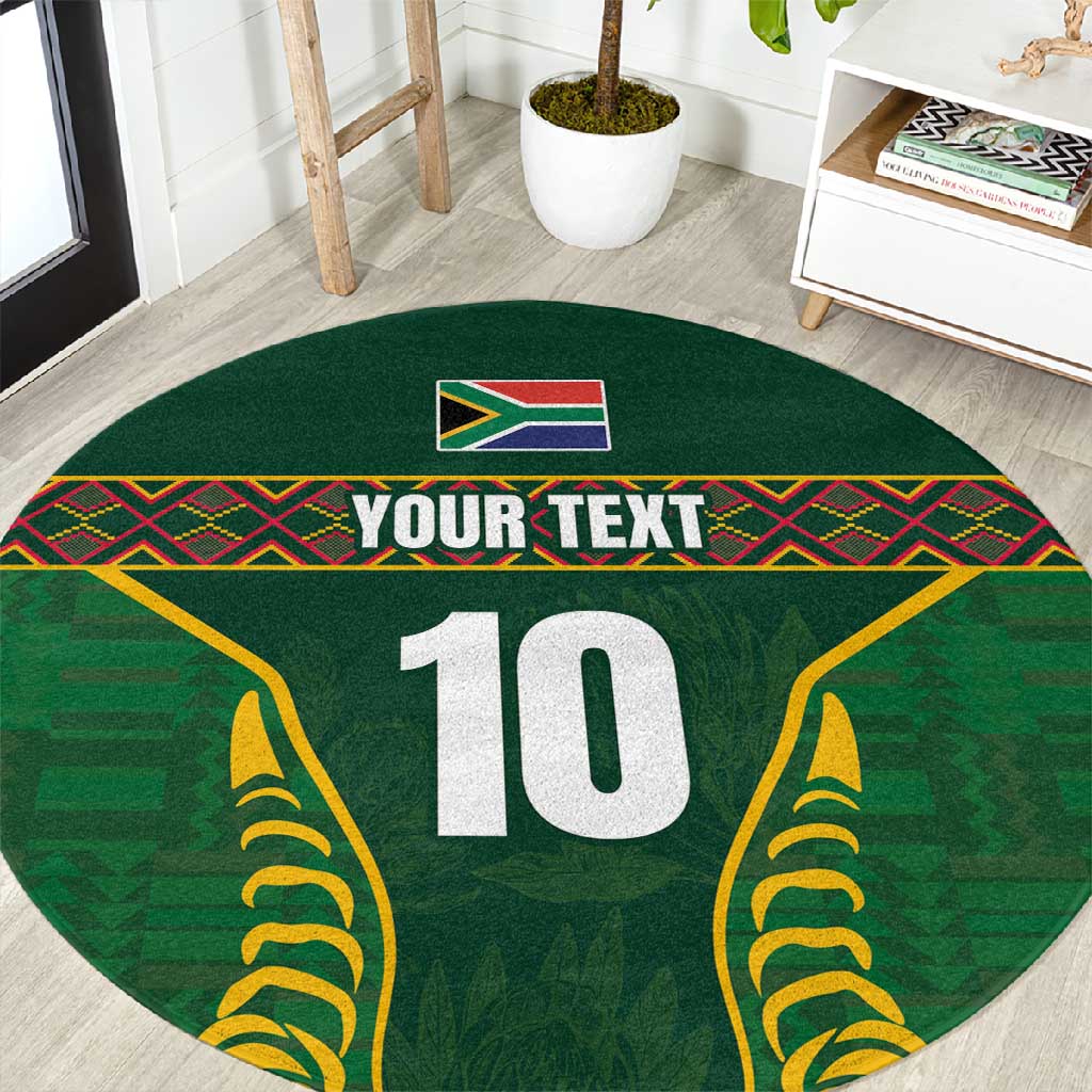Custom South Africa Rugby Round Carpet Springboks Spirit and King ...