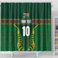 Custom South Africa Rugby Shower Curtain Springboks Spirit and King Protea
