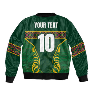 Custom South Africa Rugby Sleeve Zip Bomber Jacket Springboks Spirit and King Protea