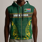 Custom South Africa Rugby Sleeveless Zip Hoodie Springboks Spirit and King Protea - African Pride