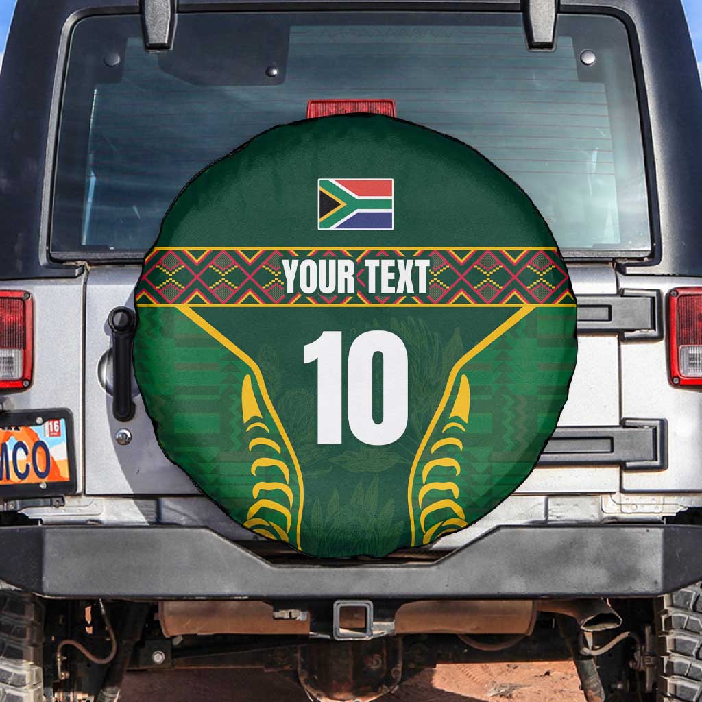 Custom South Africa Rugby Spare Tire Cover Springboks Spirit and King Protea
