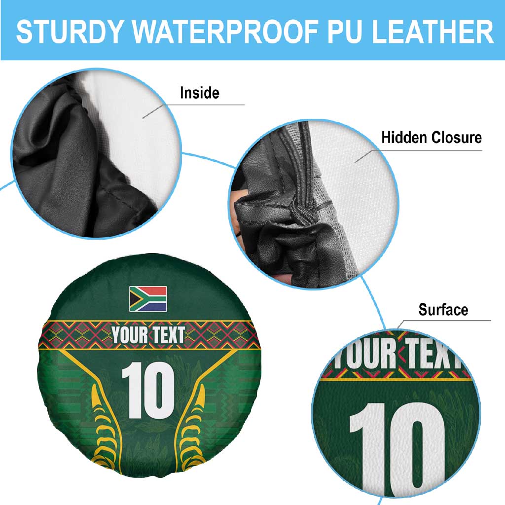 Custom South Africa Rugby Spare Tire Cover Springboks Spirit and King Protea