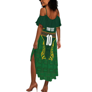 Custom South Africa Rugby Summer Maxi Dress Springboks Spirit and King Protea