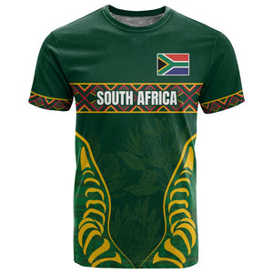 Custom South Africa Rugby T shirt Springboks Spirit and King Protea