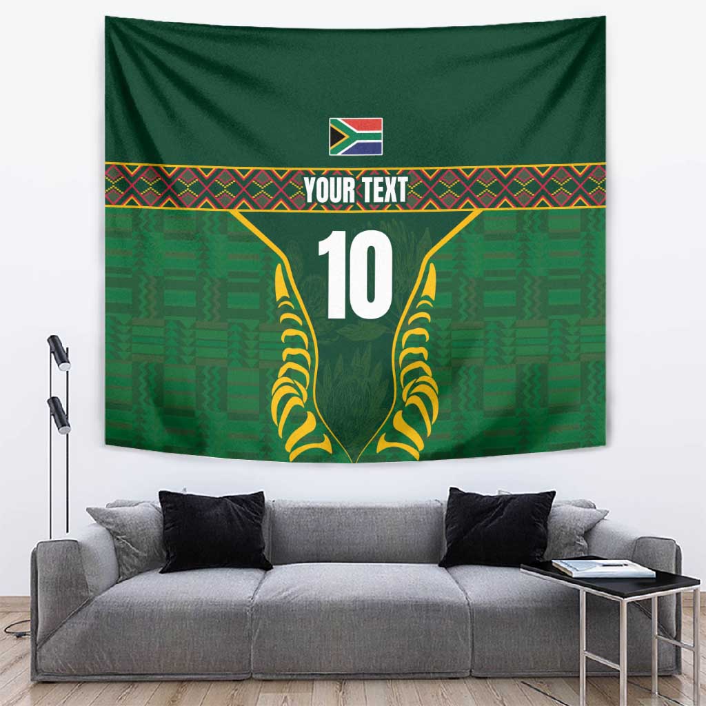 Custom South Africa Rugby Tapestry Springboks Spirit and King Protea