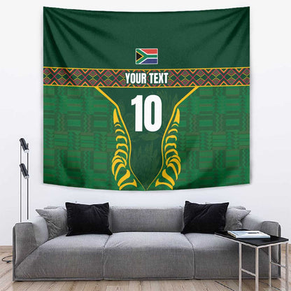 Custom South Africa Rugby Tapestry Springboks Spirit and King Protea