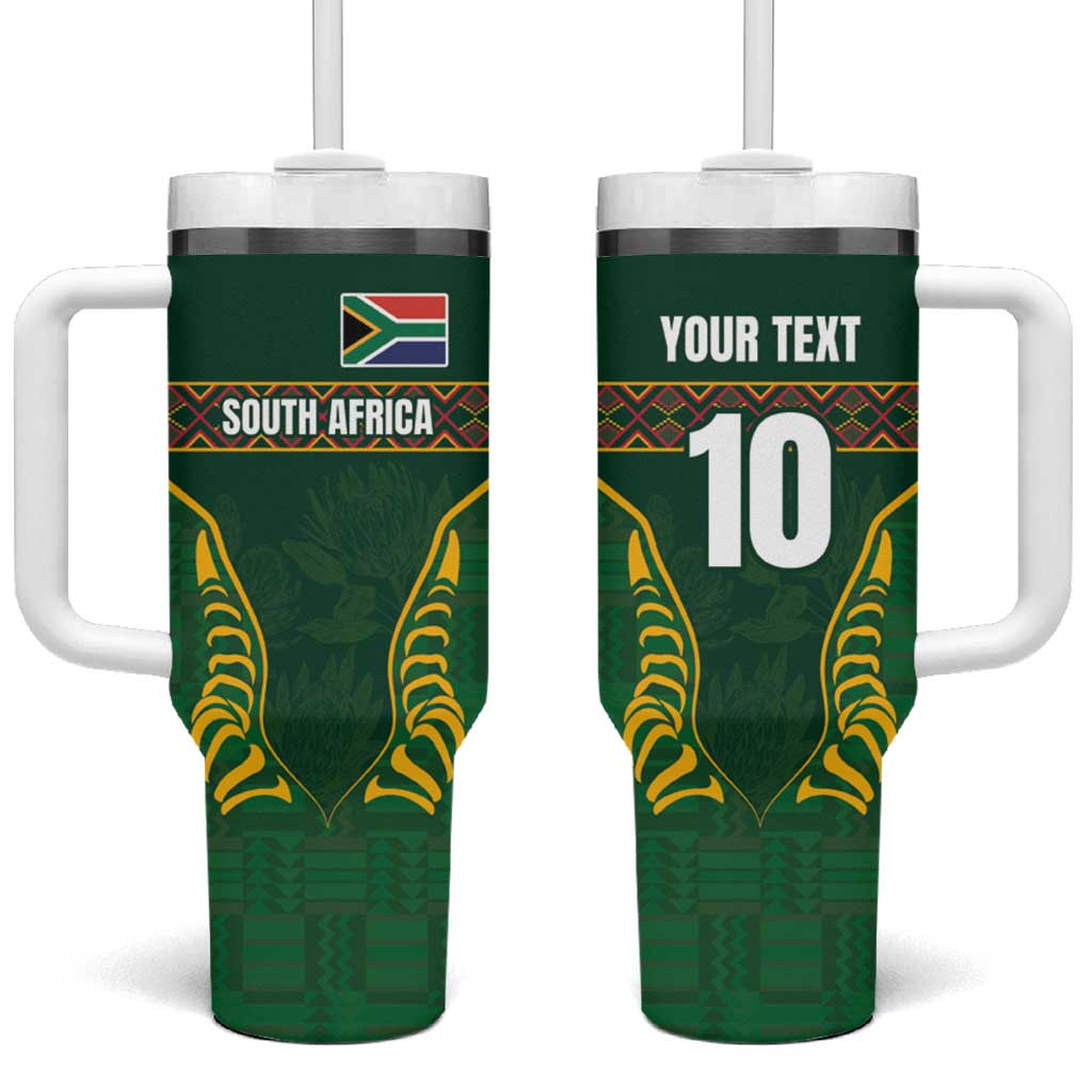 Custom South Africa Rugby Tumbler With Handle Springboks Spirit and ...