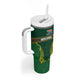Custom South Africa Rugby Tumbler With Handle Springboks Spirit and King Protea