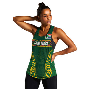 Custom South Africa Rugby Women Racerback Tank Springboks Spirit and King Protea