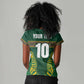 Custom South Africa Rugby Women V-Neck T-Shirt Springboks Spirit and King Protea