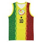 Custom Senegal National Football Basketball Jersey Lions Of Teranga Leopard Print Tribal Flag Graphic