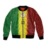 Custom Senegal National Football Bomber Jacket Lions Of Teranga Leopard Print Tribal Flag Graphic