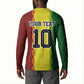 Custom Senegal National Football Button Sweatshirt Lions Of Teranga Leopard Print Tribal Flag Graphic