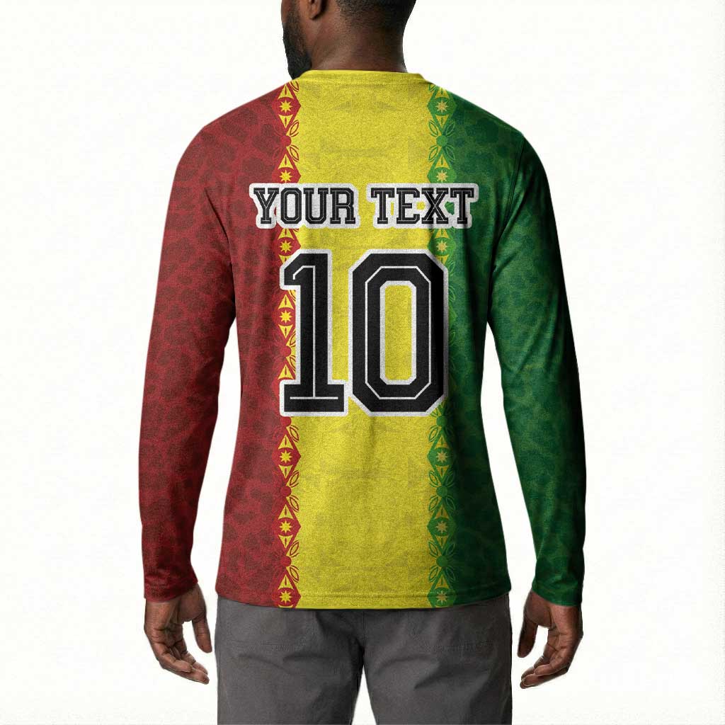 Custom Senegal National Football Button Sweatshirt Lions Of Teranga Leopard Print Tribal Flag Graphic