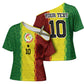 Custom Senegal National Football Cross Shoulder Shirt Lions Of Teranga Leopard Print Tribal Flag Graphic