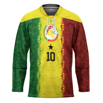 Custom Senegal National Football Hockey Jersey Lions Of Teranga Leopard Print Tribal Flag Graphic