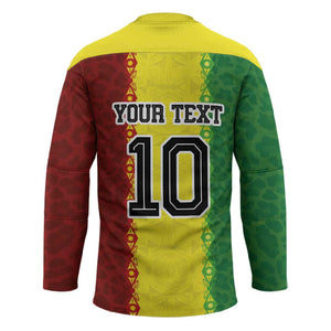 Custom Senegal National Football Hockey Jersey Lions Of Teranga Leopard Print Tribal Flag Graphic