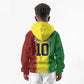 Custom Senegal National Football Kid Hoodie Lions Of Teranga Leopard Print Tribal Flag Graphic